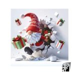 играчка за елха  гномче с подарък 