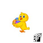 Великденско пиленце с яйца 5 см