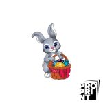 Великденски заек с малка  кошница с яйца 5 см