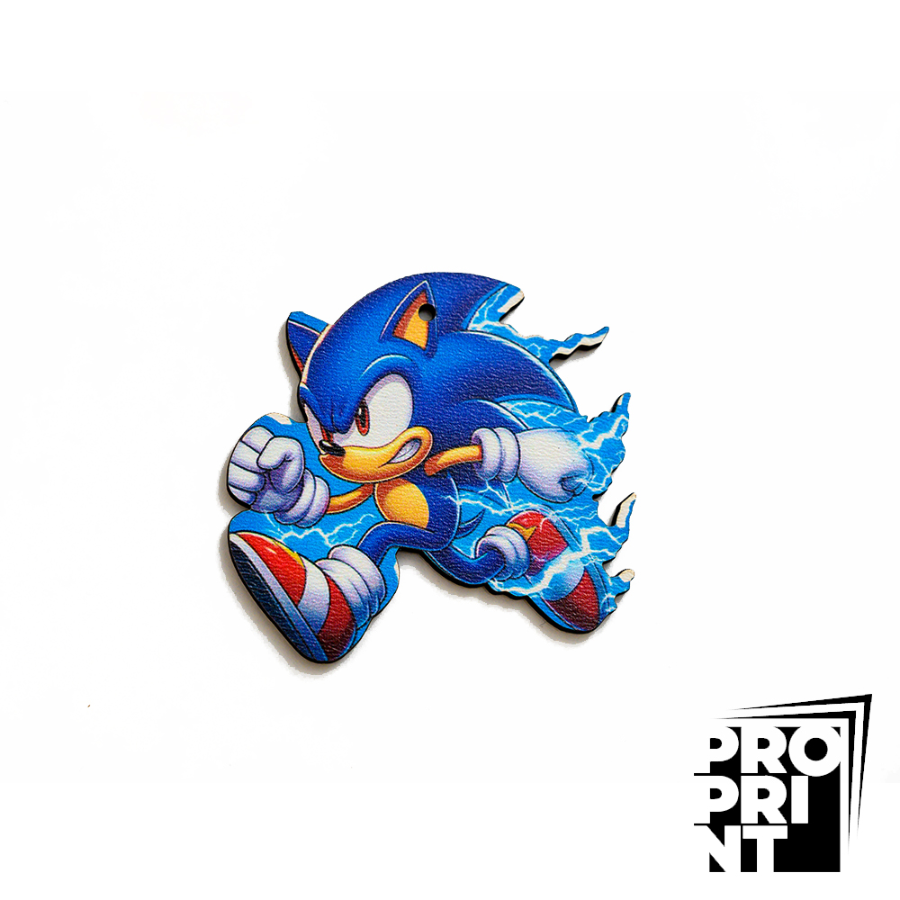 sonic Заготовка за мартеница с цветен UV печат Соник – Лазерно изрязана - Image 1