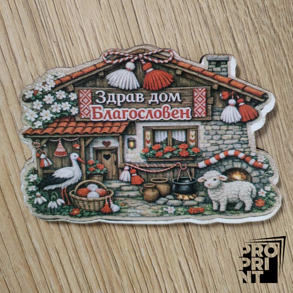 ky6ta s agne дървен сувенир „Здрав дом – Благословен“ - Image 1